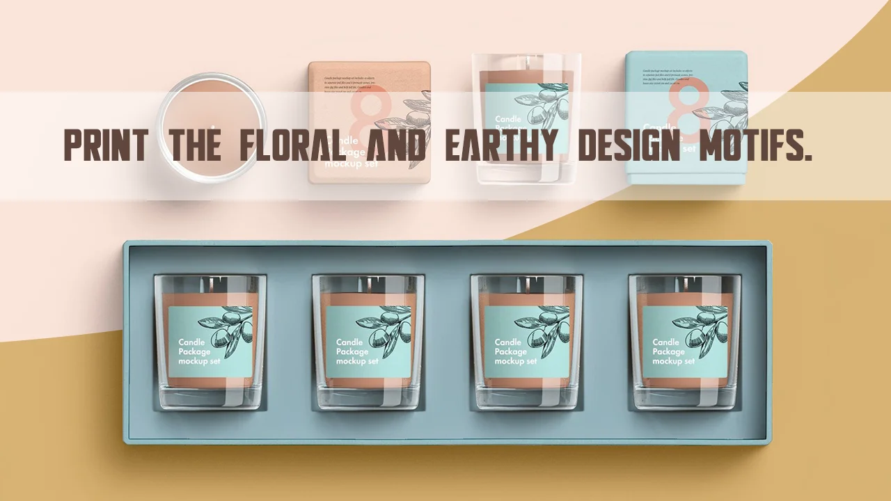 Print the floral and earthy design motifs_