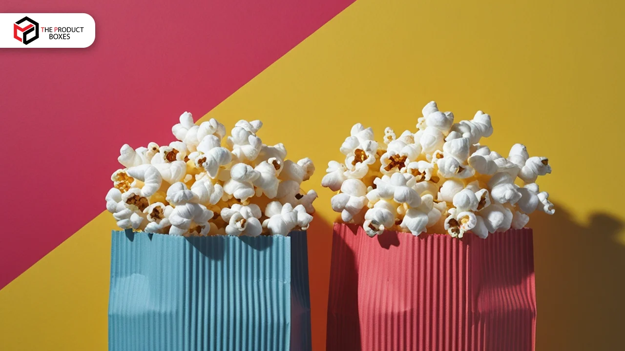 elements on popcorn packaging boxes
