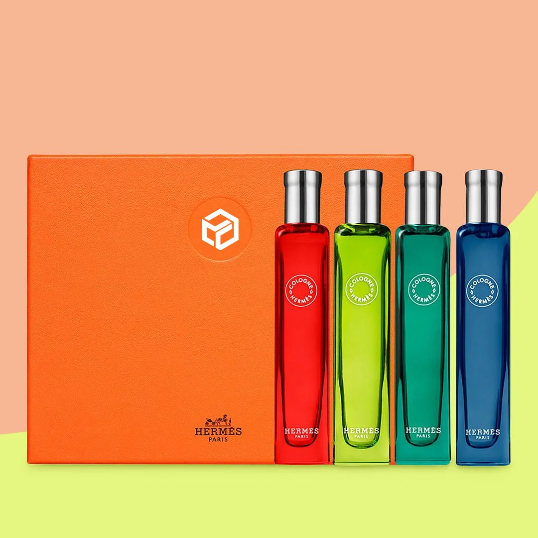 colorful cologne boxes