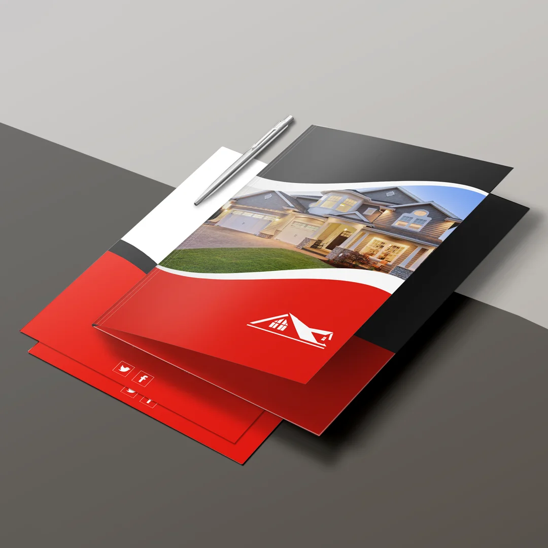 real estate folders with logo