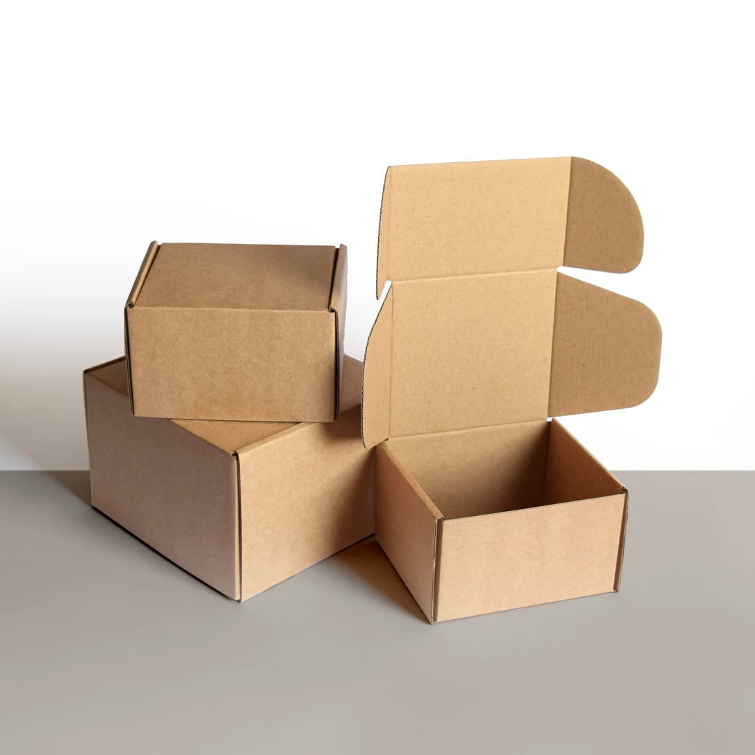 tiny cardboard boxes with logo