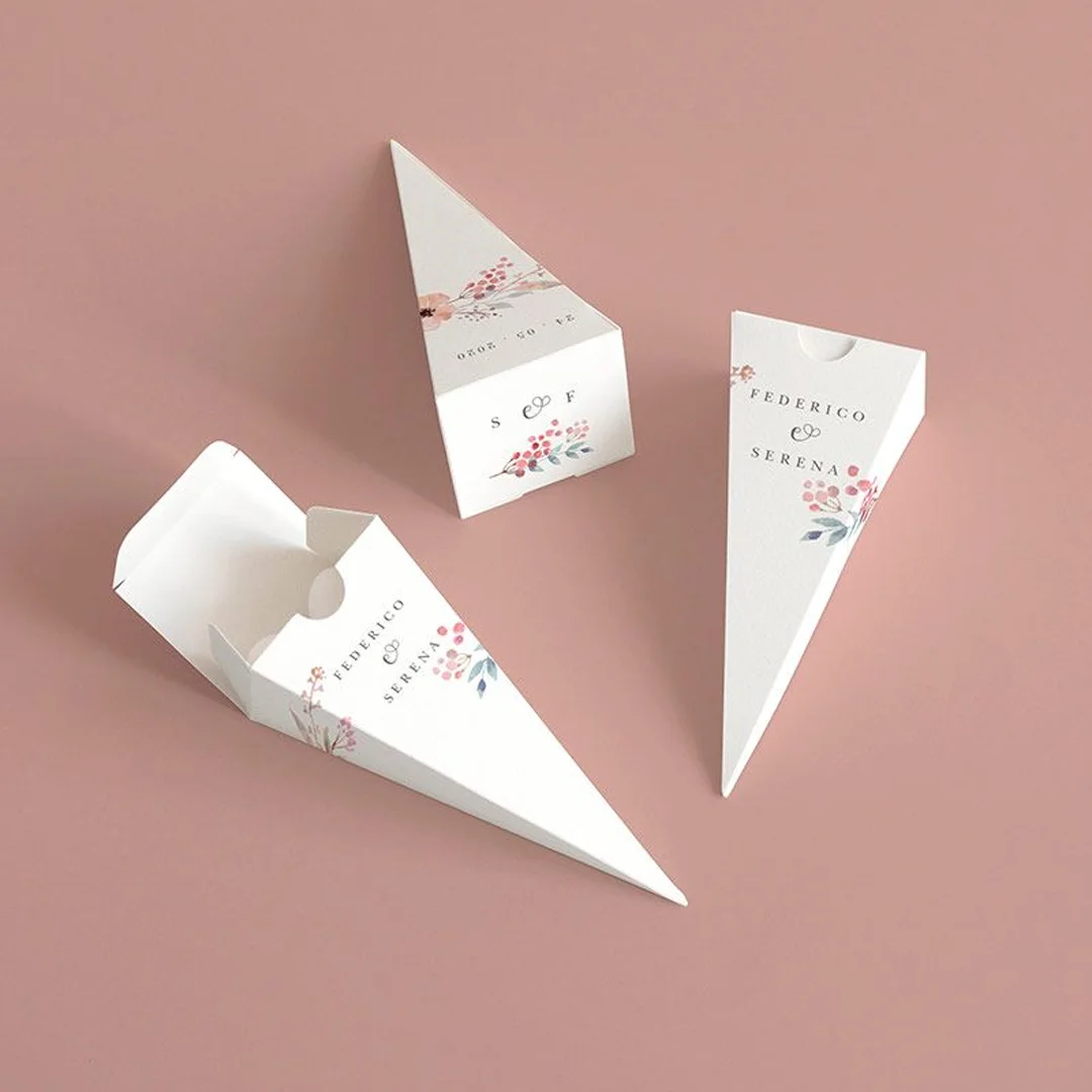 Personalized Cone Favor Boxes