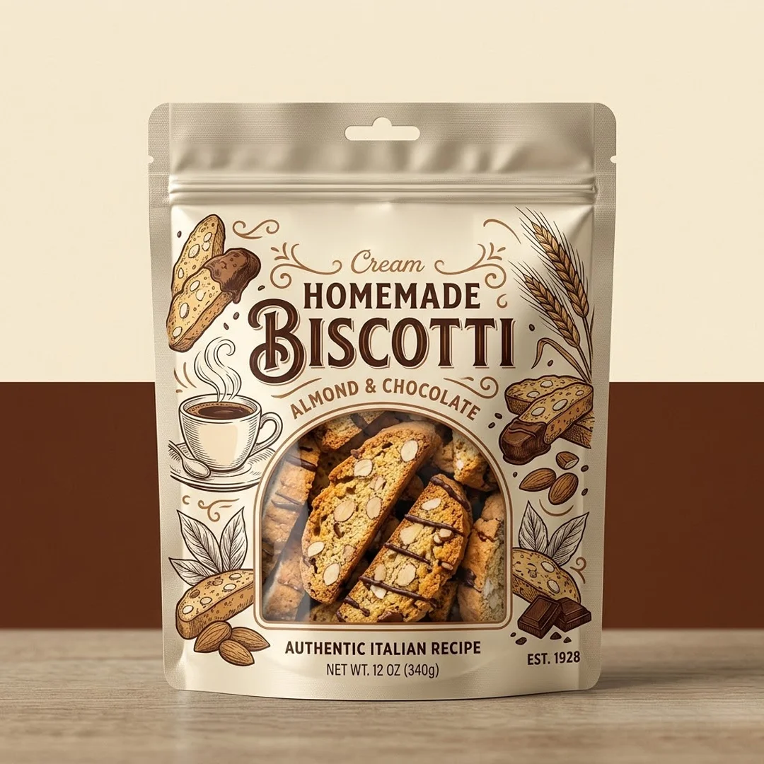 Resealable Biscotti Mylar Bags