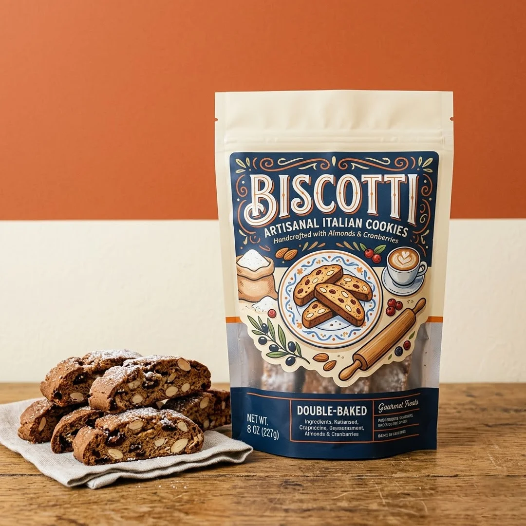 Smell-Proof Biscotti Mylar Bags